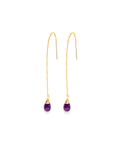 Amethyst Chain Drop Earrings