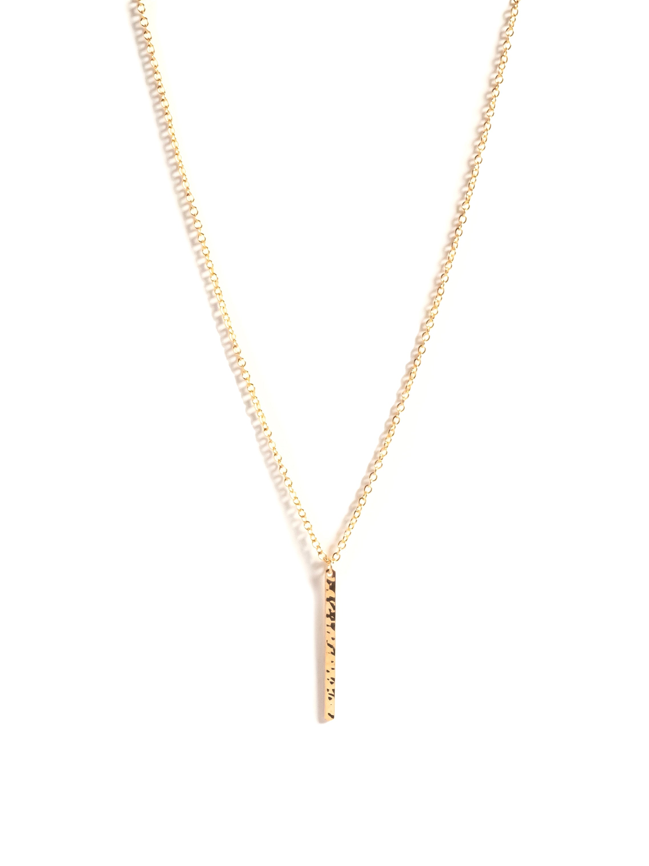 Classic Vertical Zayit Organic Bar Necklace