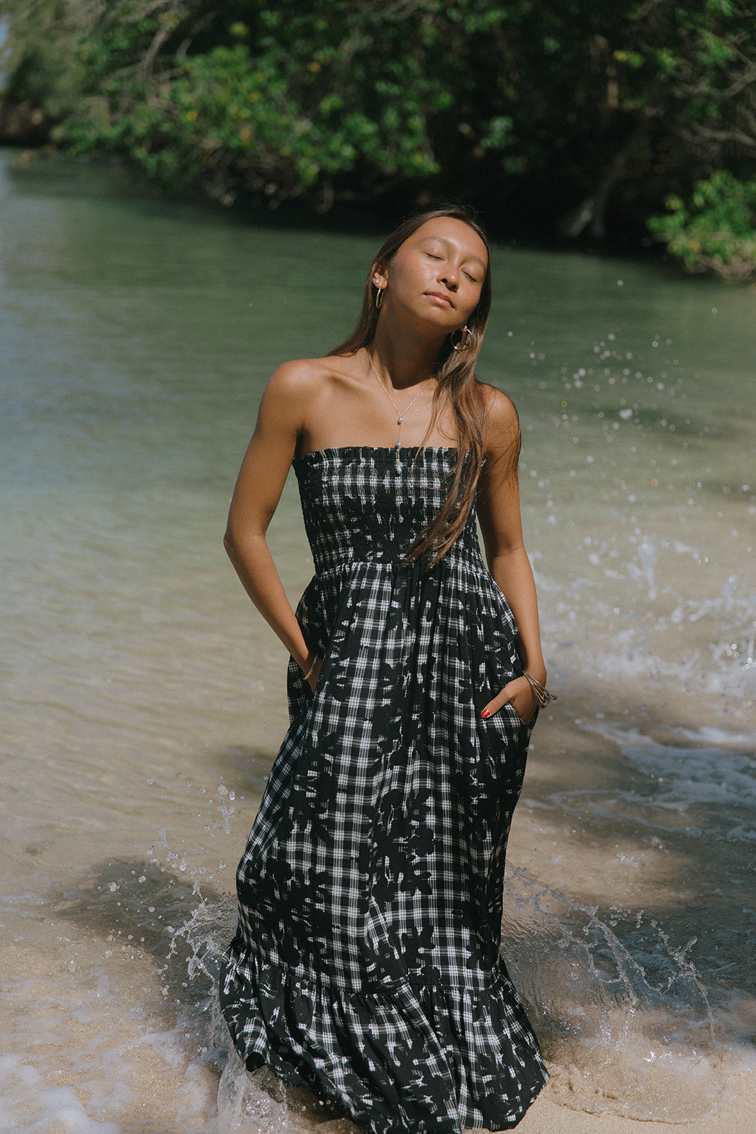 chinese dress ladies Sadie Maxi Dress Green Hibiscus Jacquard S / Green