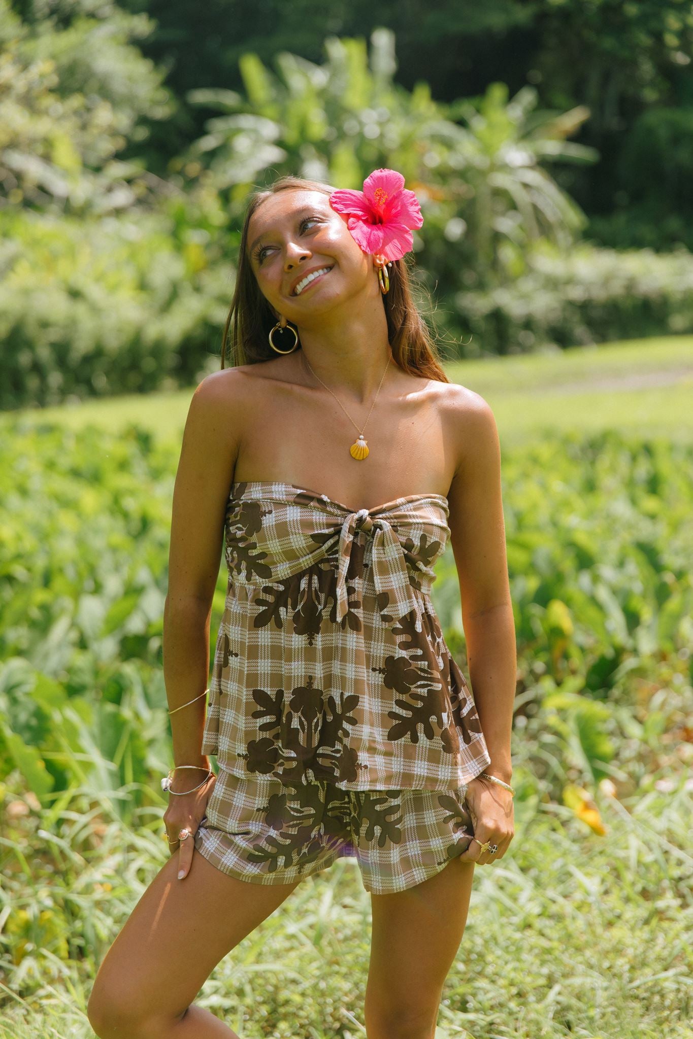 Rissa Shorts Hibiscus Hawaiian Quilt – [ki-ele]