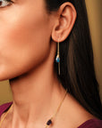 Blue Labradorite Chain Drop Earrings