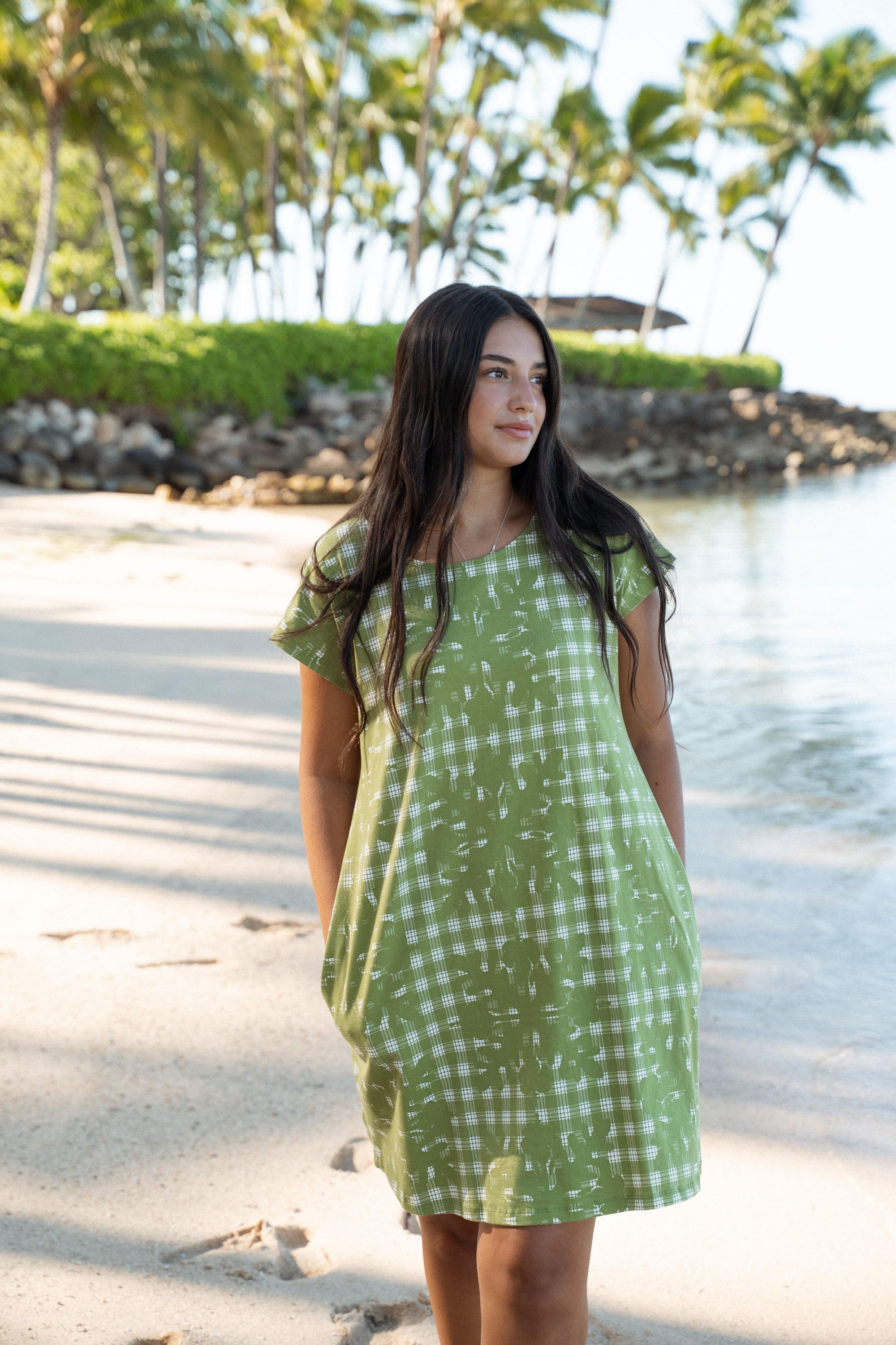 Hannah Dress Hibiscus Hawaiian Quilt