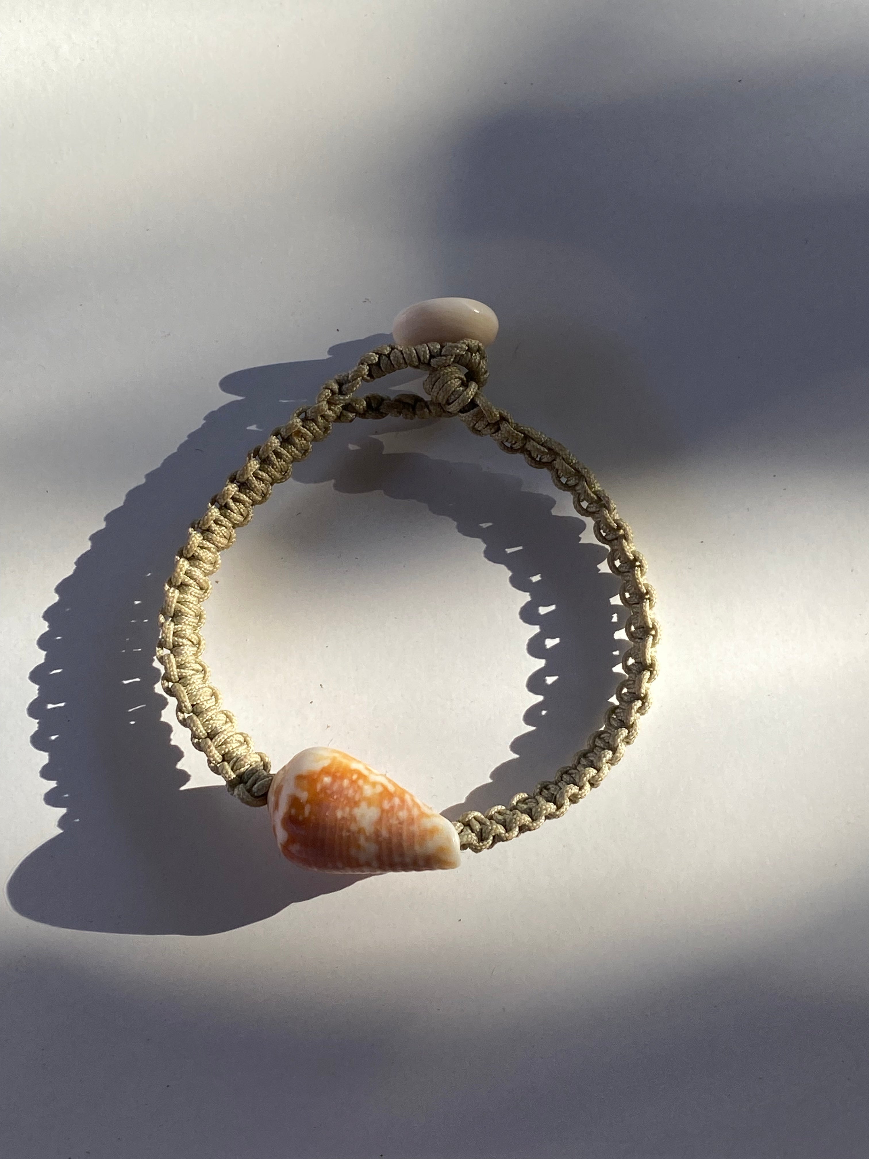 Hawaiian Cone Shell Woven Cord bracelet