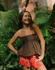 Rissa Shorts Hibiscus Hawaiian Quilt