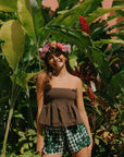 Rissa Shorts Hibiscus Hawaiian Quilt