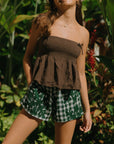 Rissa Shorts Hibiscus Hawaiian Quilt