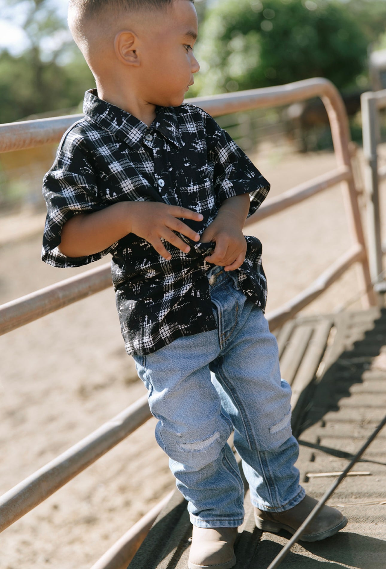 Boys Aloha Shirt Hibiscus Hawaiian Quilt