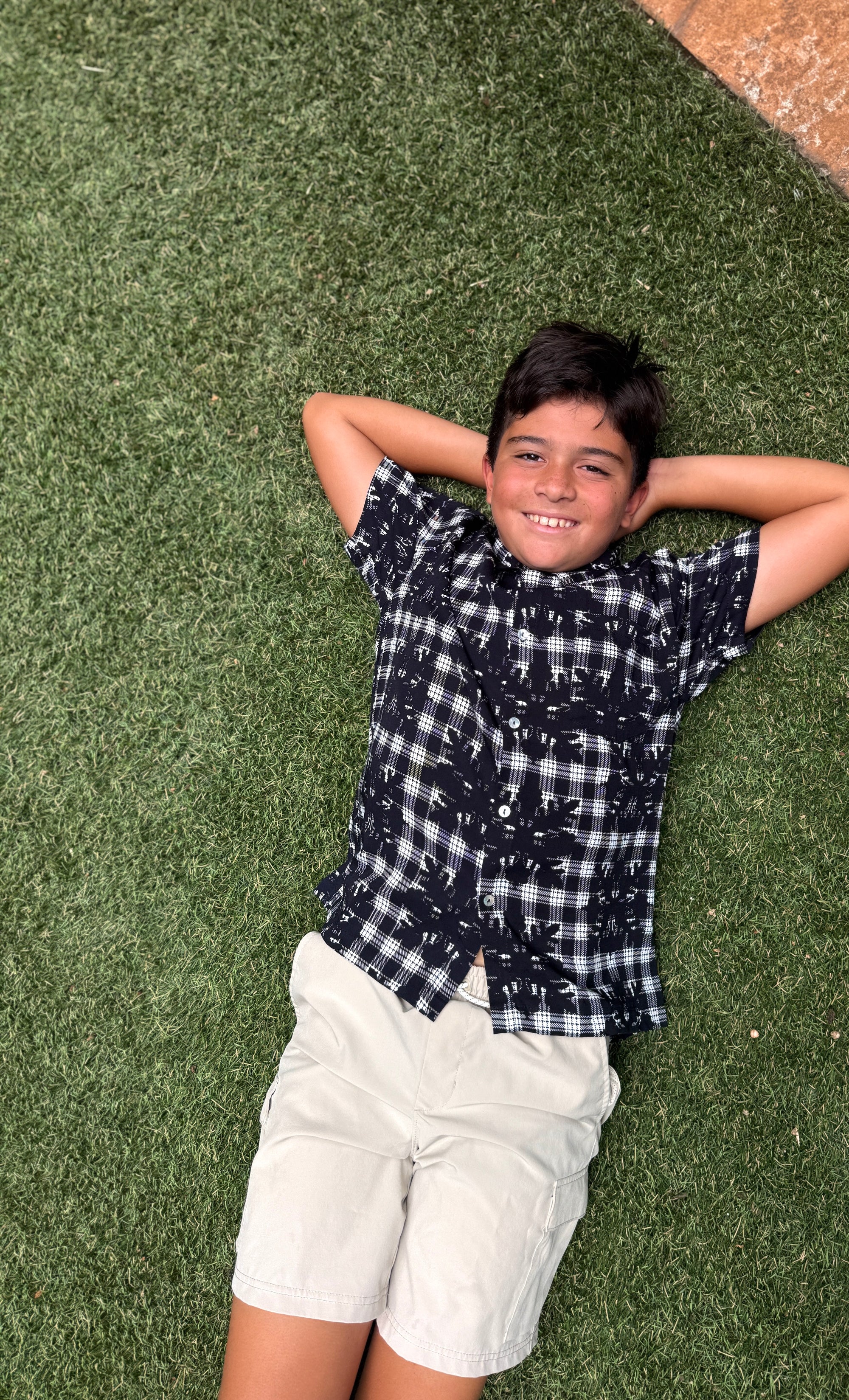 Boys Aloha Shirt Hibiscus Hawaiian Quilt