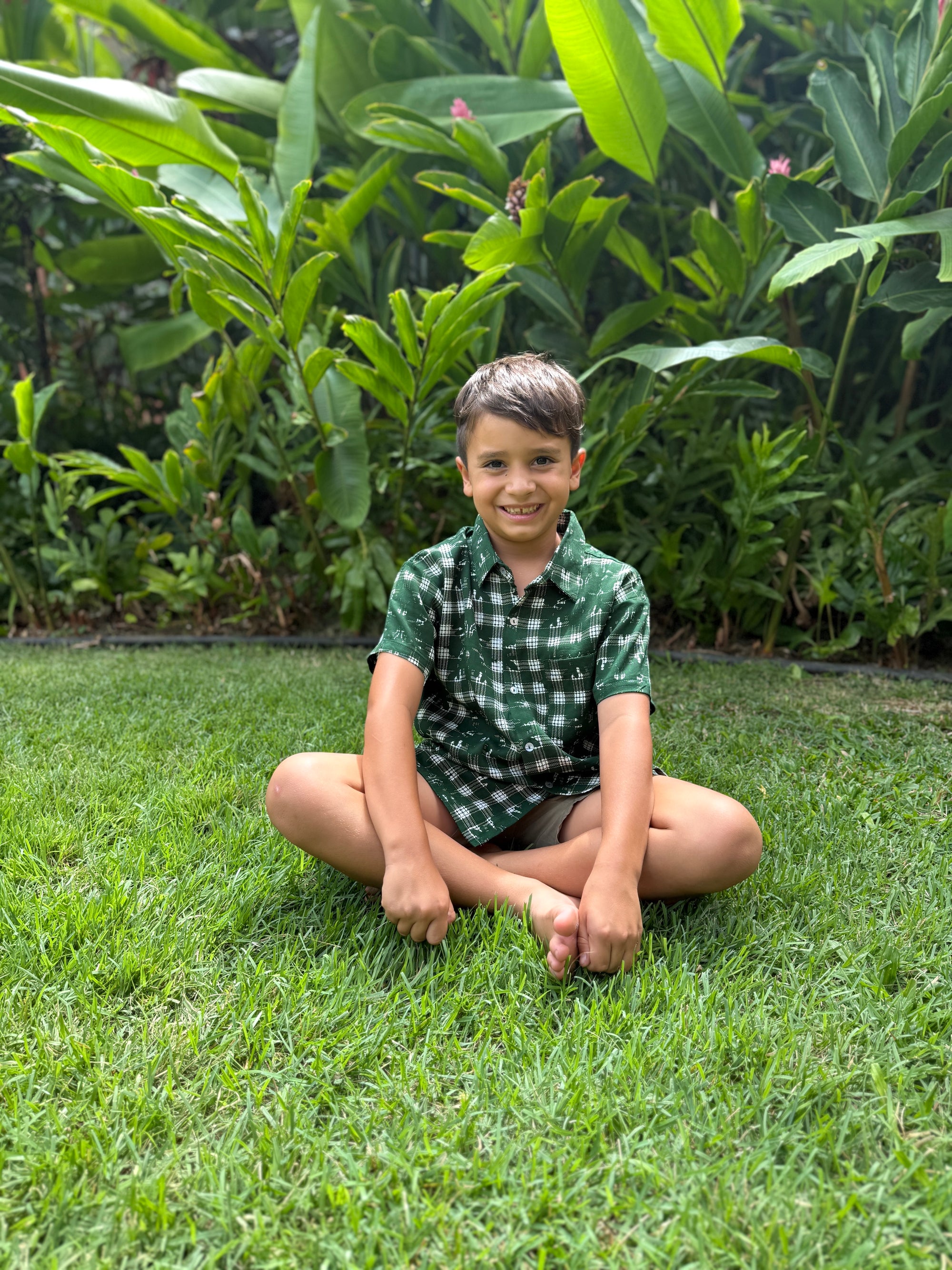Boys Aloha Shirt Hibiscus Hawaiian Quilt