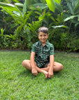 Boys Aloha Shirt Hibiscus Hawaiian Quilt