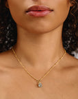 Christine Aquamarine Charm Pendant Necklace