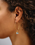 Long Drop Christine Aquamarine Earrings