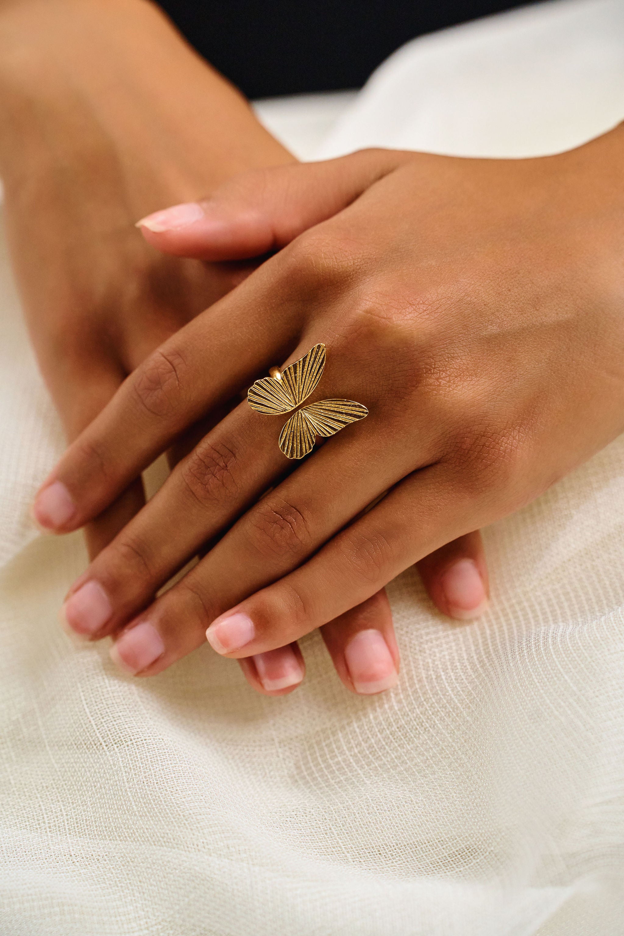 Nadine Monarch Butterfly 18K Gold Vermeil Ring