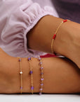 Lina Amethyst + Pearl Beaded Bracelet