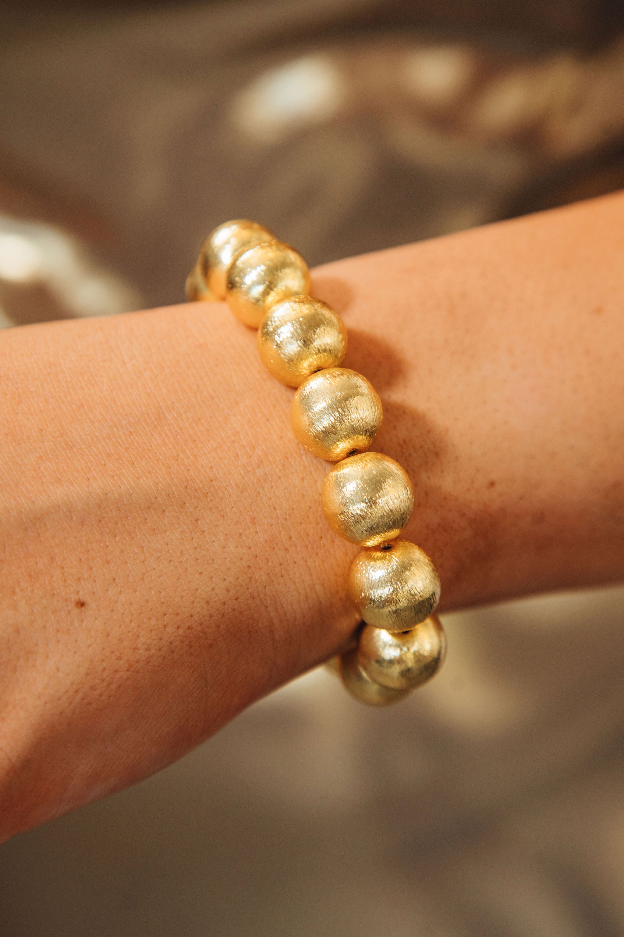 Medium Angelina Gold Bead Bracelet