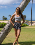 Rissa Shorts Hibiscus Hawaiian Quilt