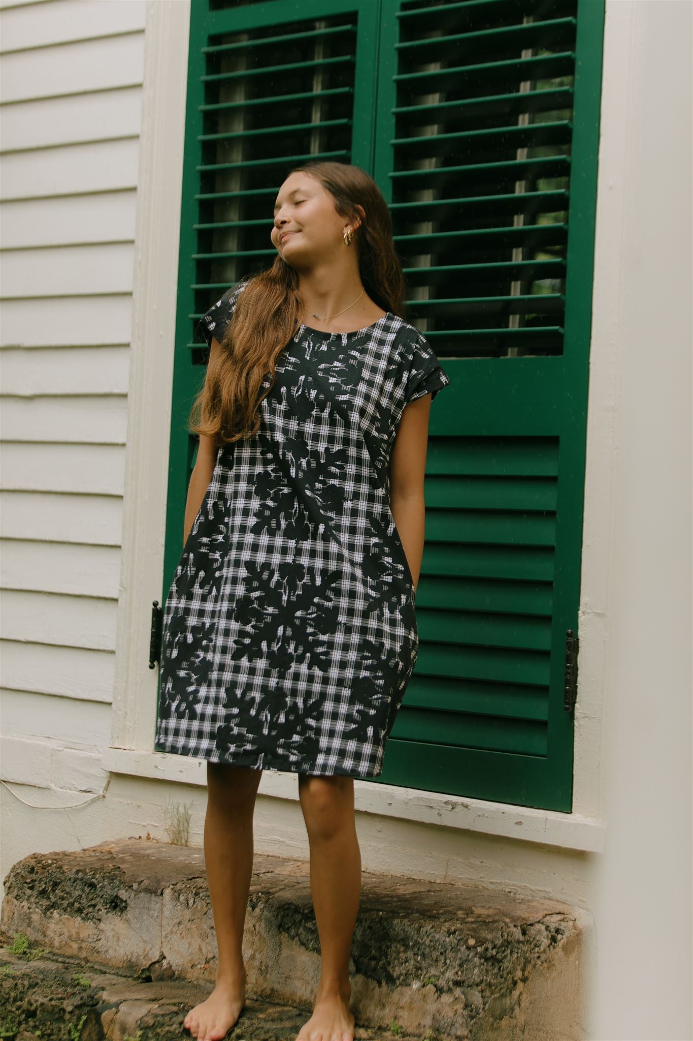 Hannah Dress Hibiscus Hawaiian Quilt