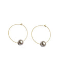 Silver Pearl Open Classic Hoop earrings