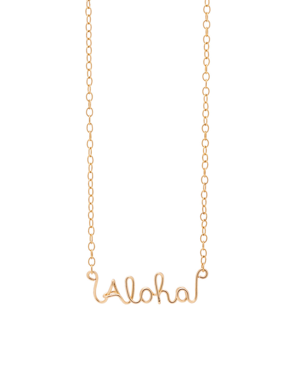 Aloha Keiki Wailea Wire Script necklace