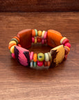 Eclectic Rainbow Tagua Nut Beaded Stretch bracelet