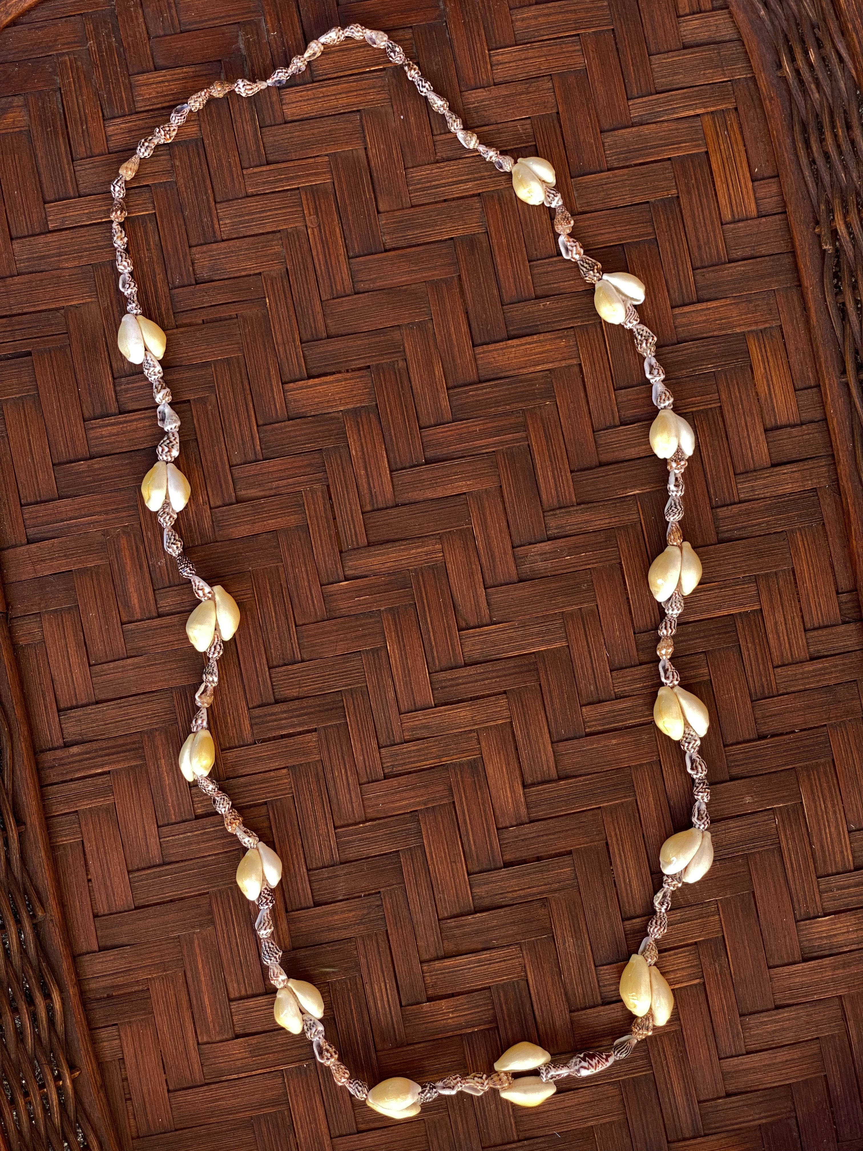 Aloha Seashell + Cowrie Lei necklace