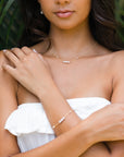 Michelle Dainty Puka + Pearl necklace