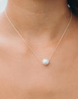 Silver Freshwater Pearl Floating necklace
