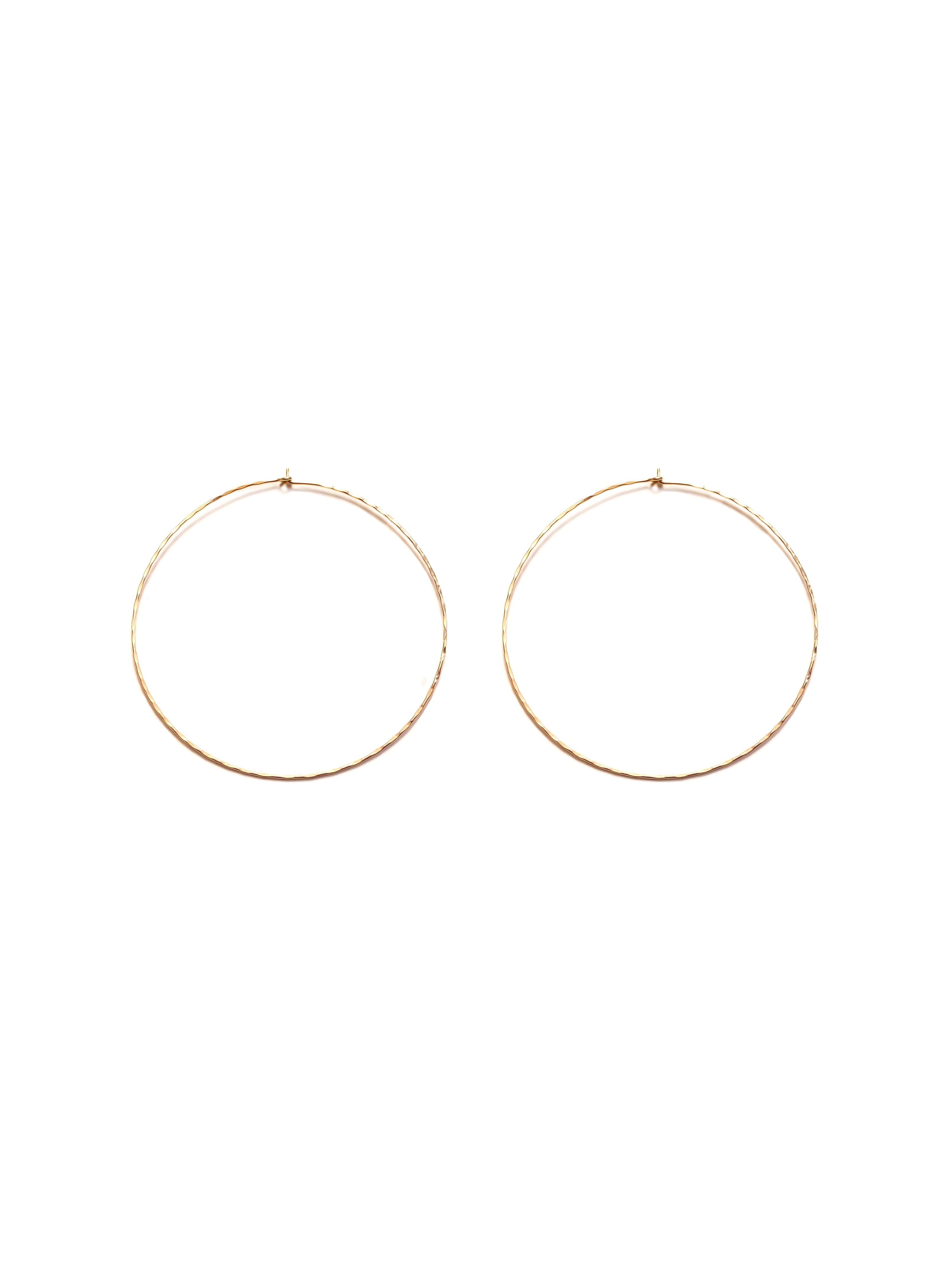 Extra Large 2.5&quot; Jane Plain Hammered Classic Open Hoop