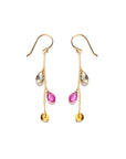 Sejal Blue Labradorite + Pink Sapphire Multi Gemstone Drop Earrings