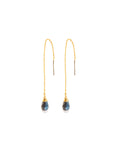 Blue Labradorite Chain Drop Earrings