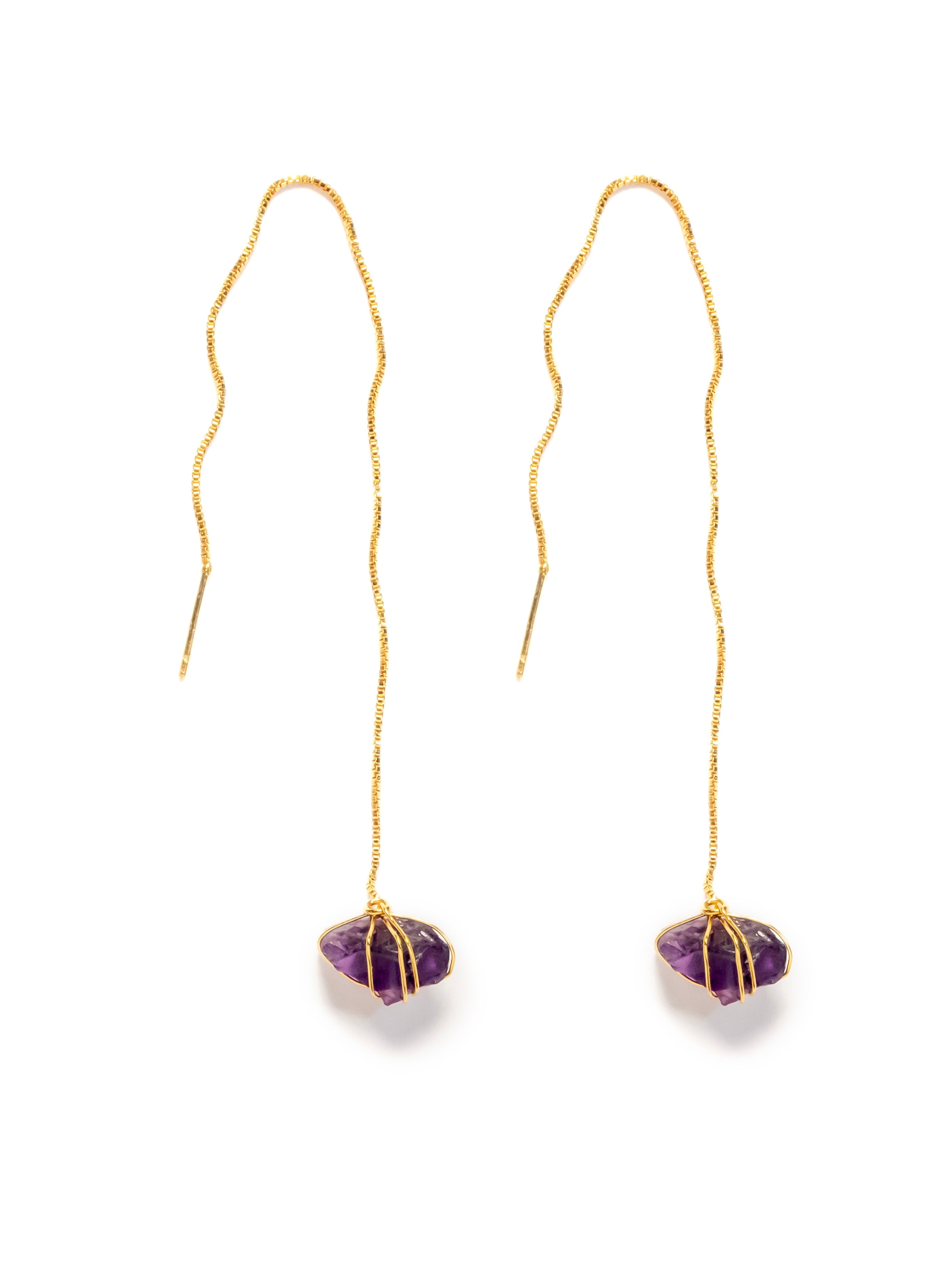 Keely Amethyst Threader Earrings