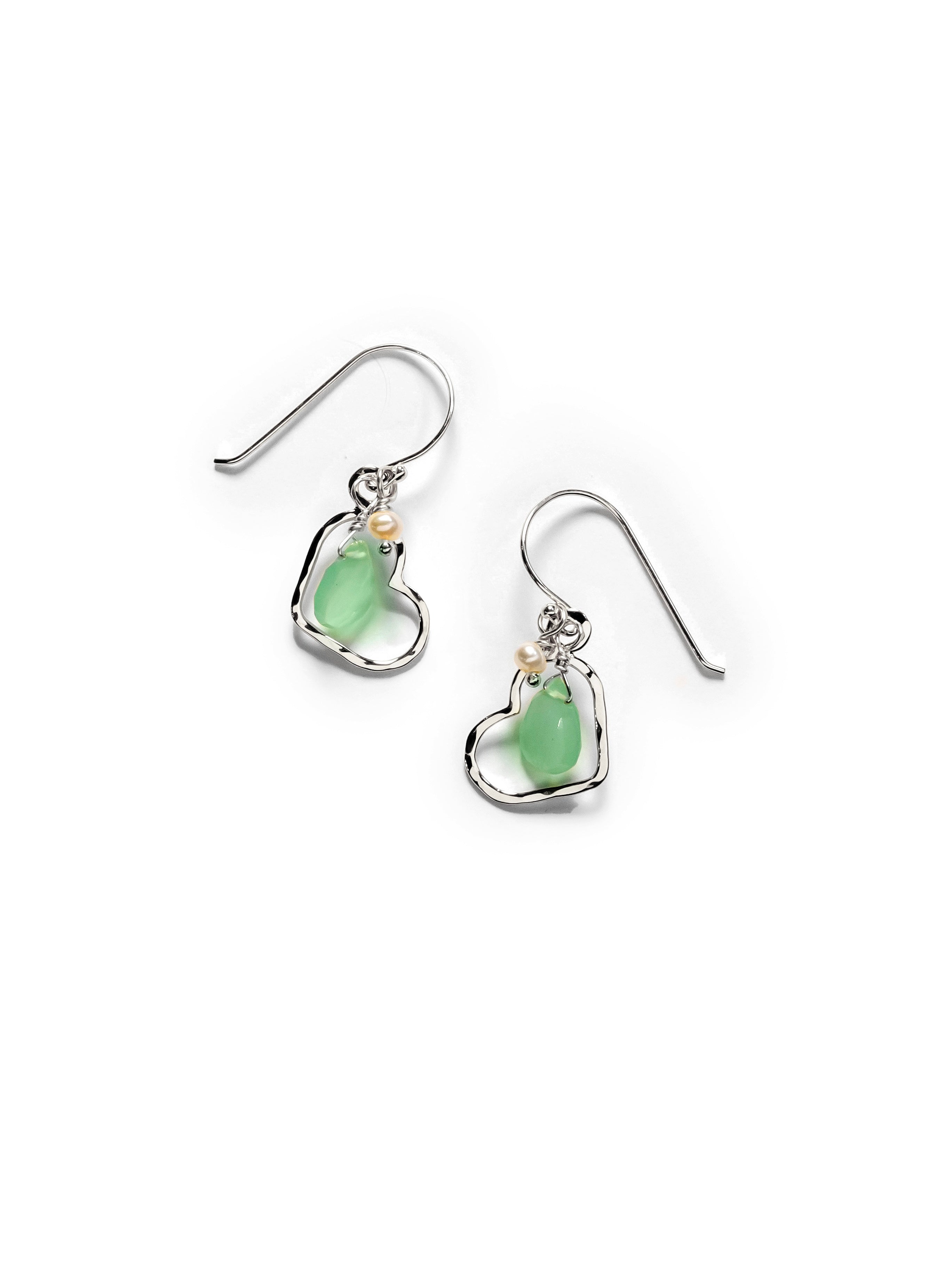 Seafoam Small Classic Heart Drop earrings