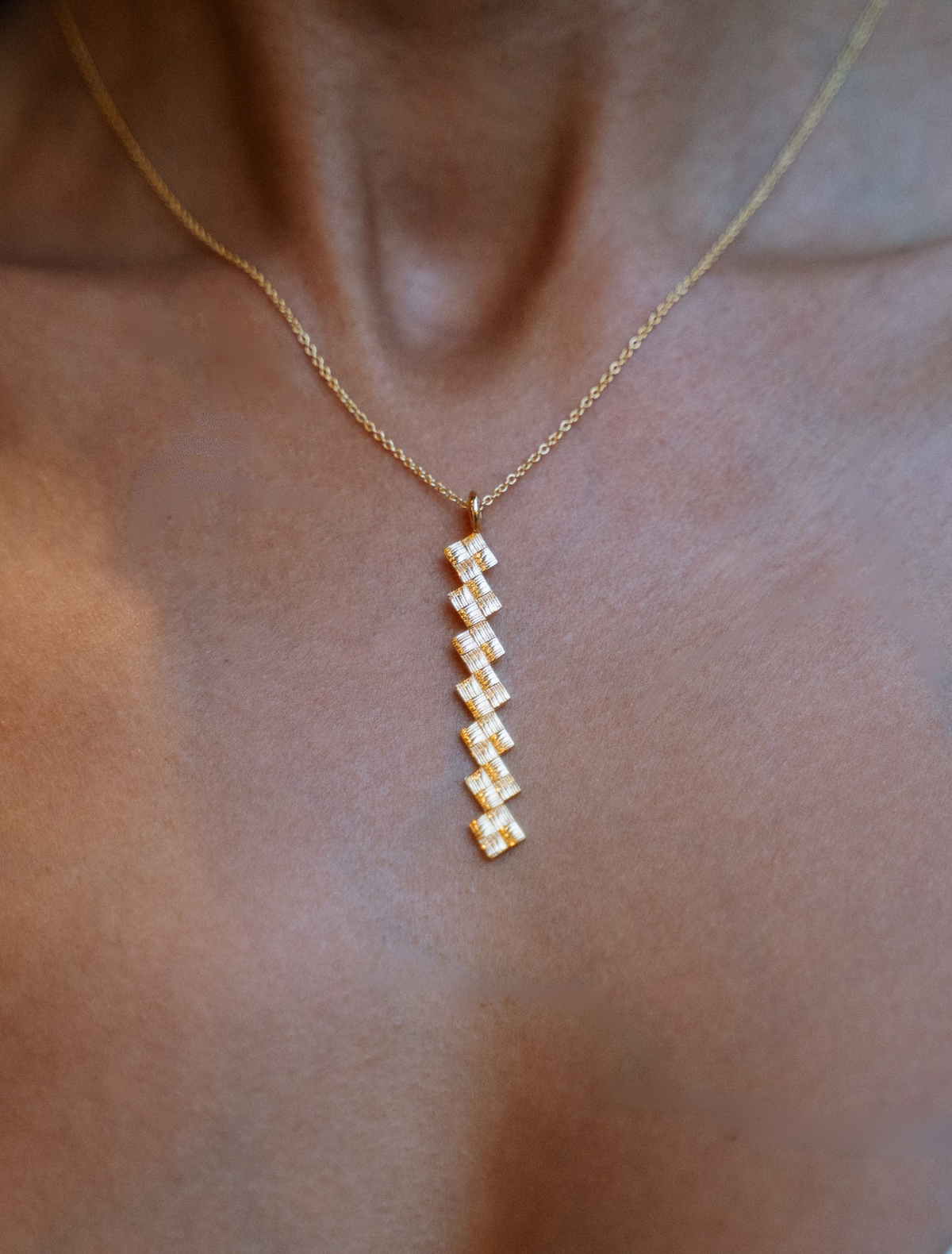 7 Love Knot Vertical Bar necklace
