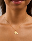 Textured Single Hawaiian Island Pendant necklace: Oahu