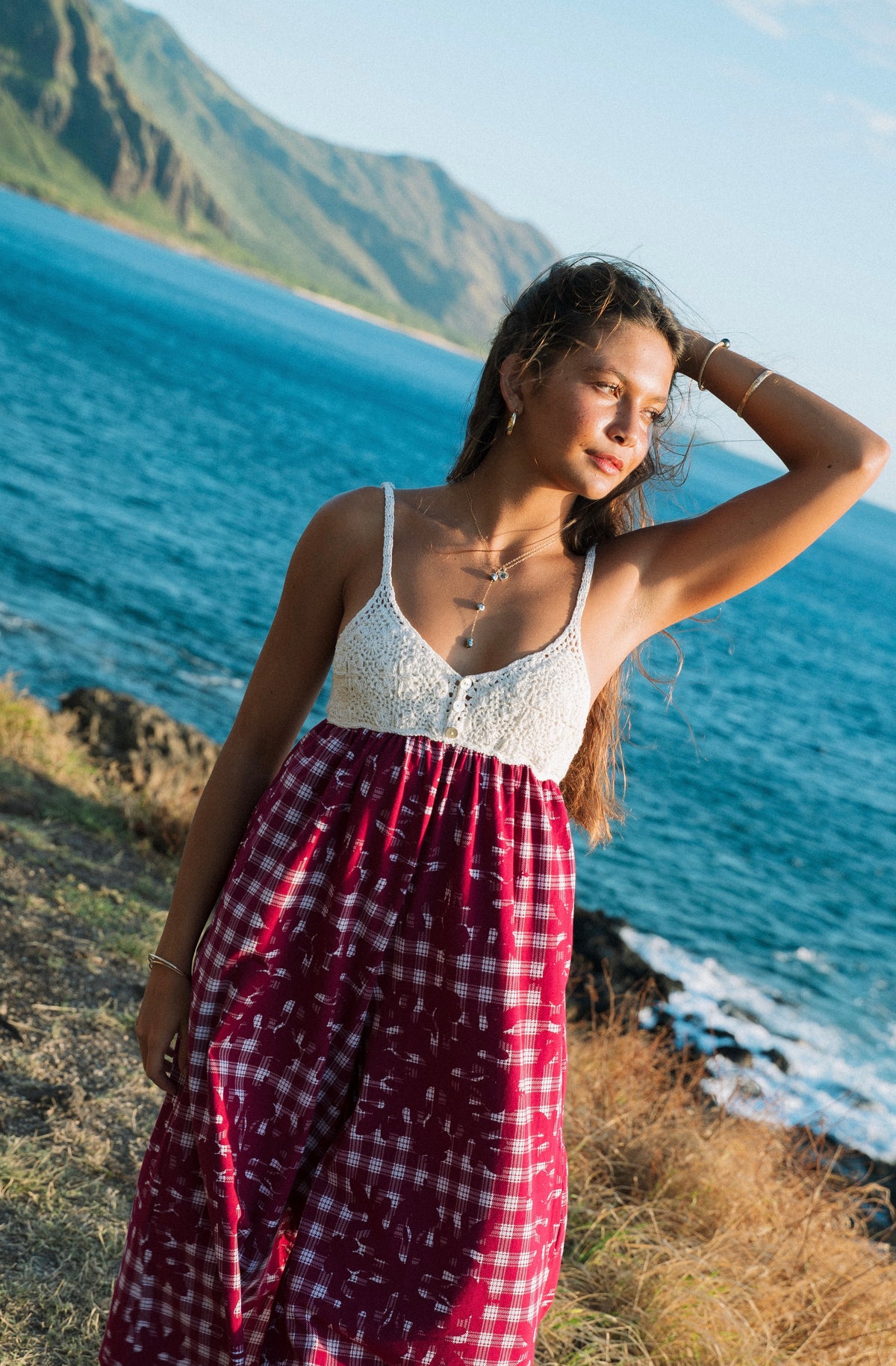 Kirra Jumpsuit Crochet Hibiscus Hawaiian Quilt