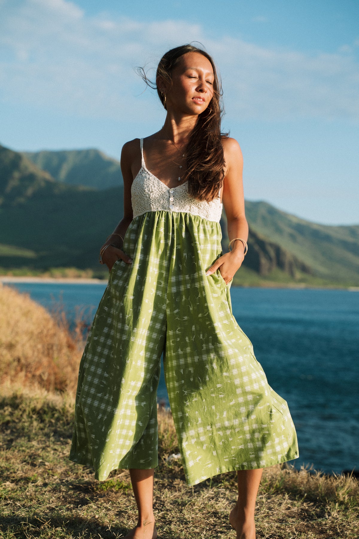 Kirra Jumpsuit Crochet Hibiscus Hawaiian Quilt