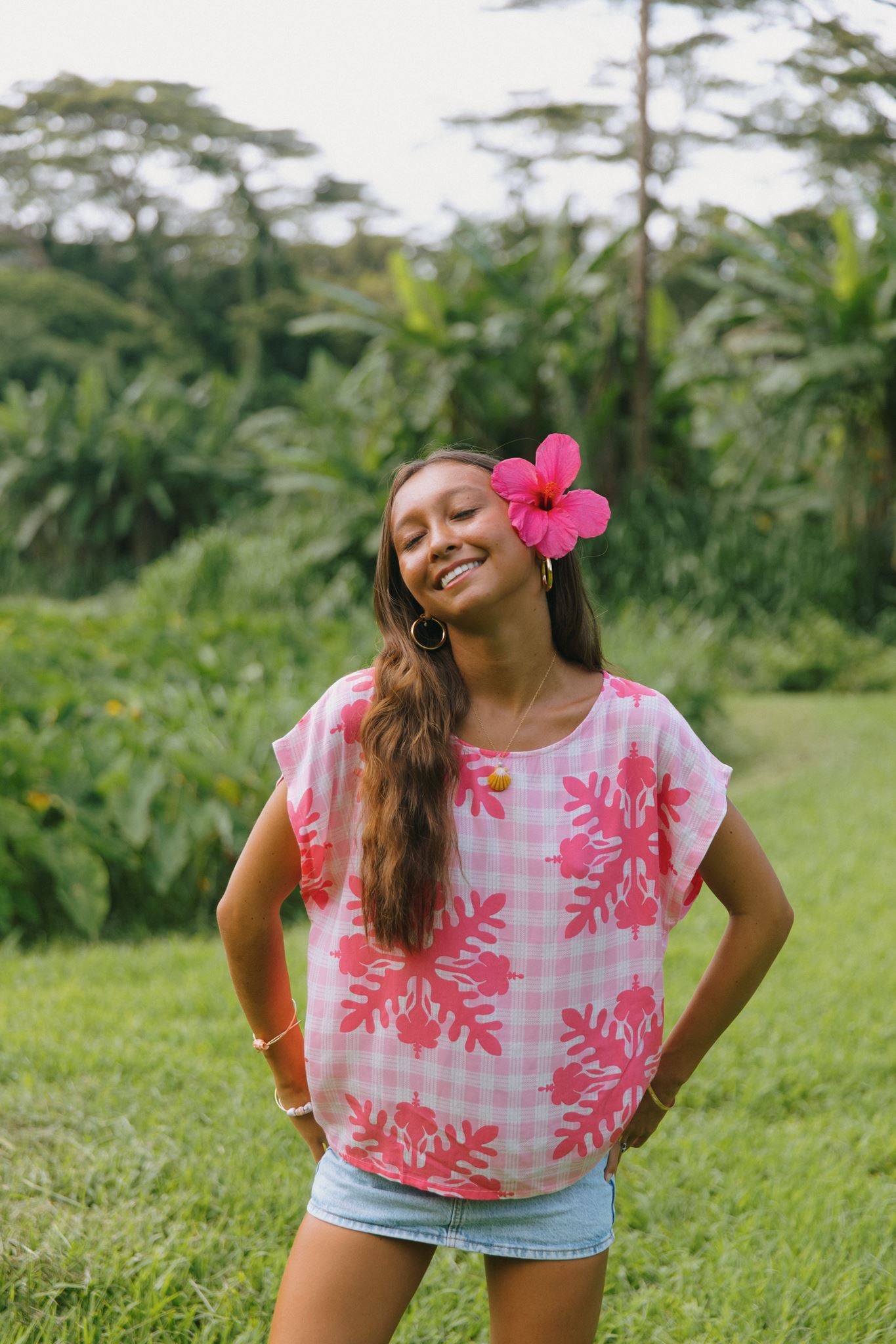 Caly Top Hibiscus Hawaiian Quilt