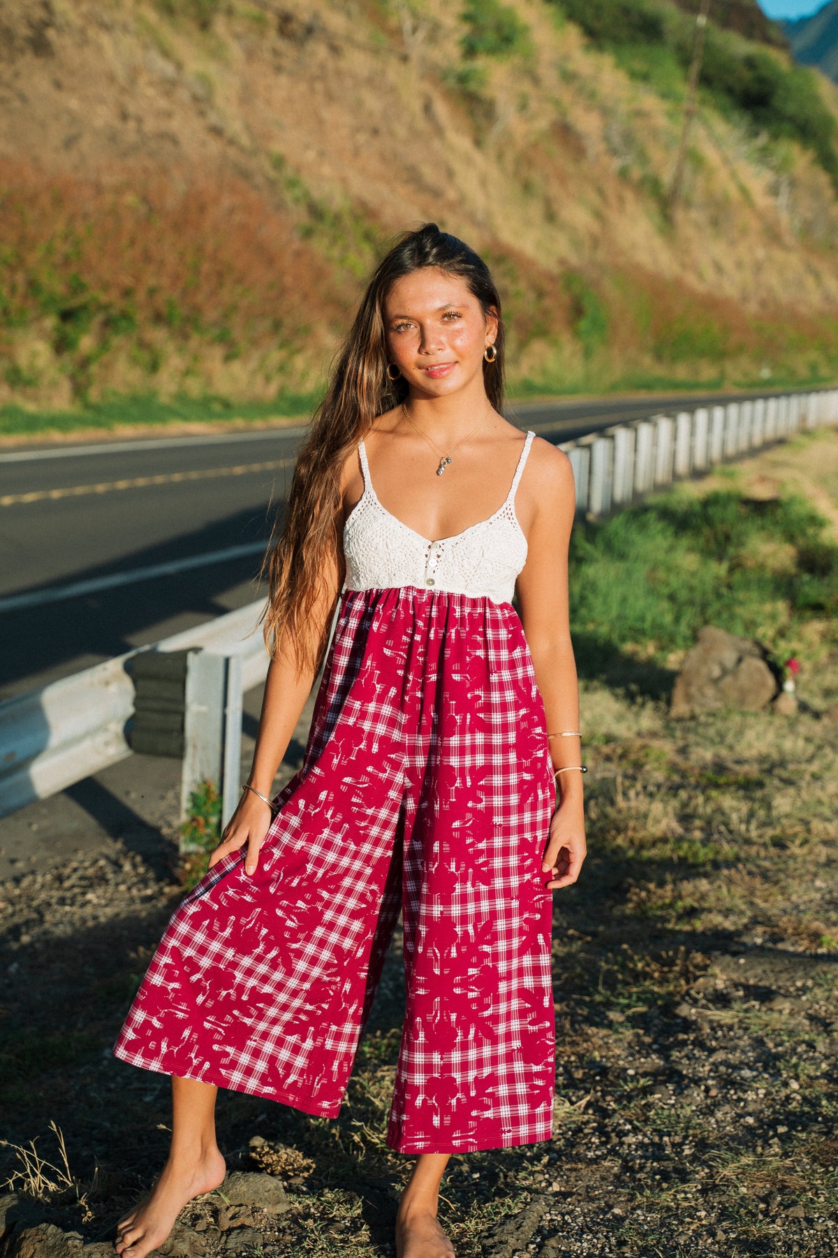 Kirra Jumpsuit Crochet Hibiscus Hawaiian Quilt