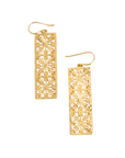 Long Vertical Hibiscus Hawaiian Quilt Earrings