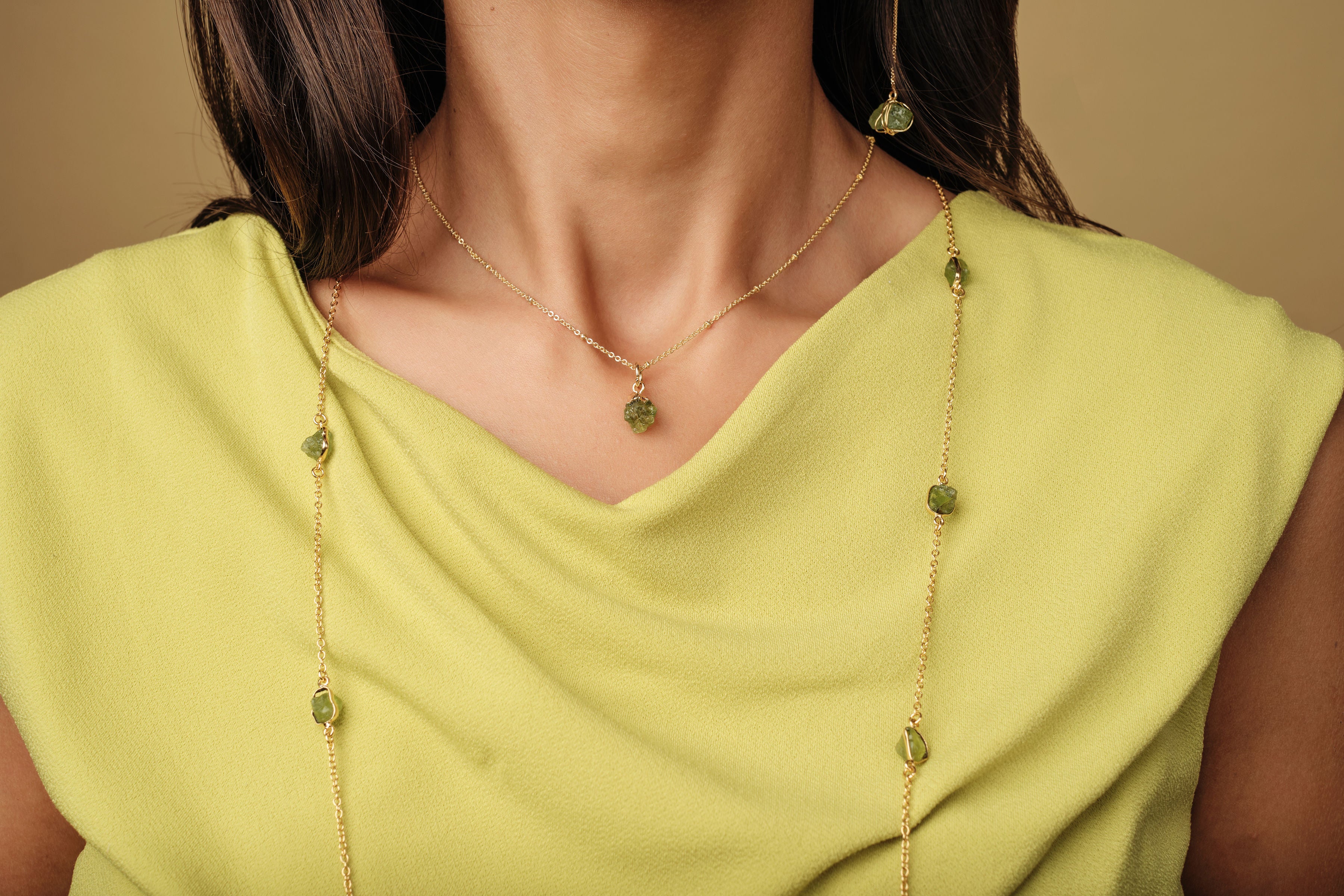 Christine Peridot Charm Pendant Necklace