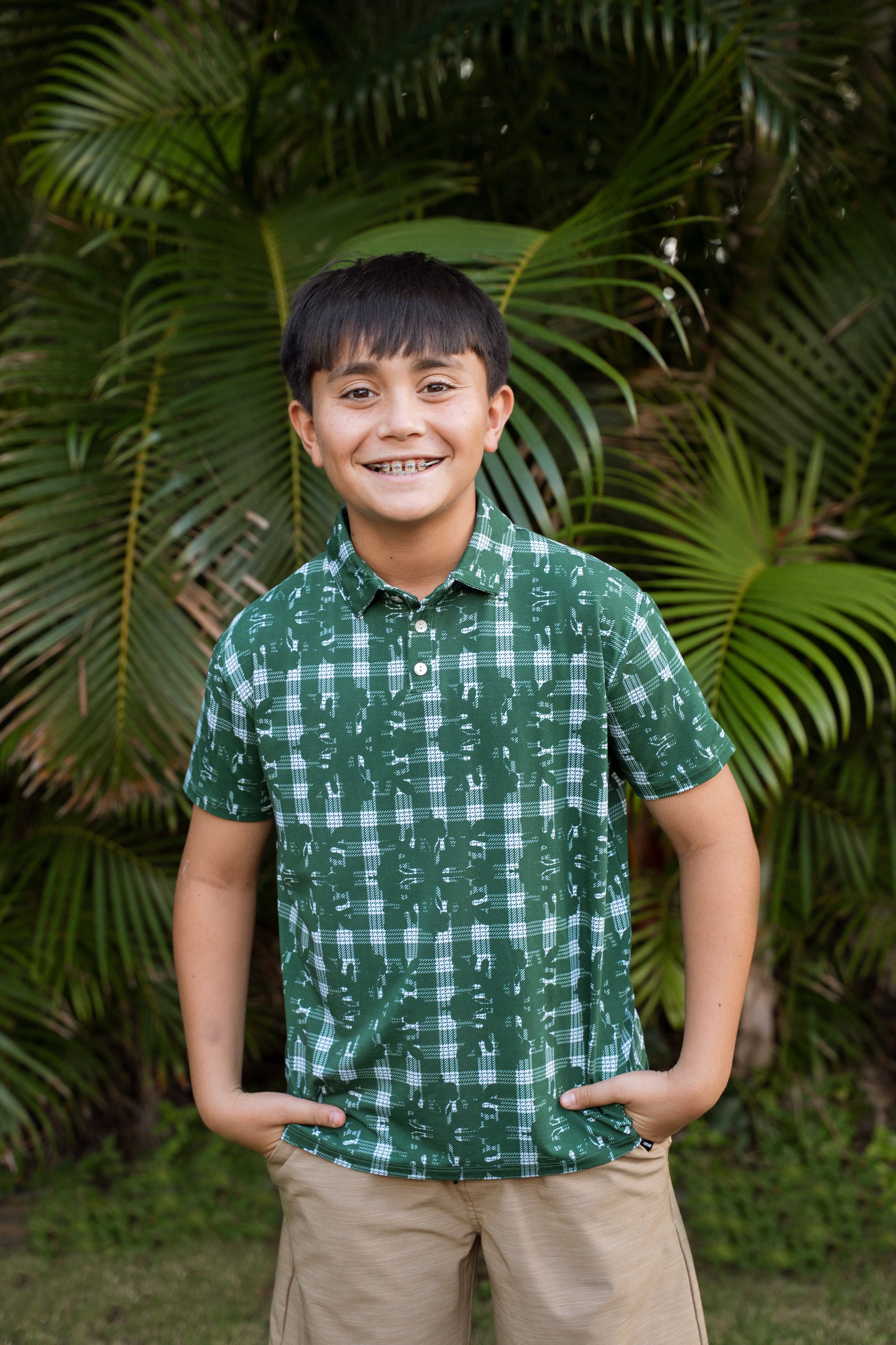 Kayzen Boy’s Polo Hibiscus Hawaiian Quilt