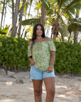 Rissa Top Hibiscus Hawaiian Quilt
