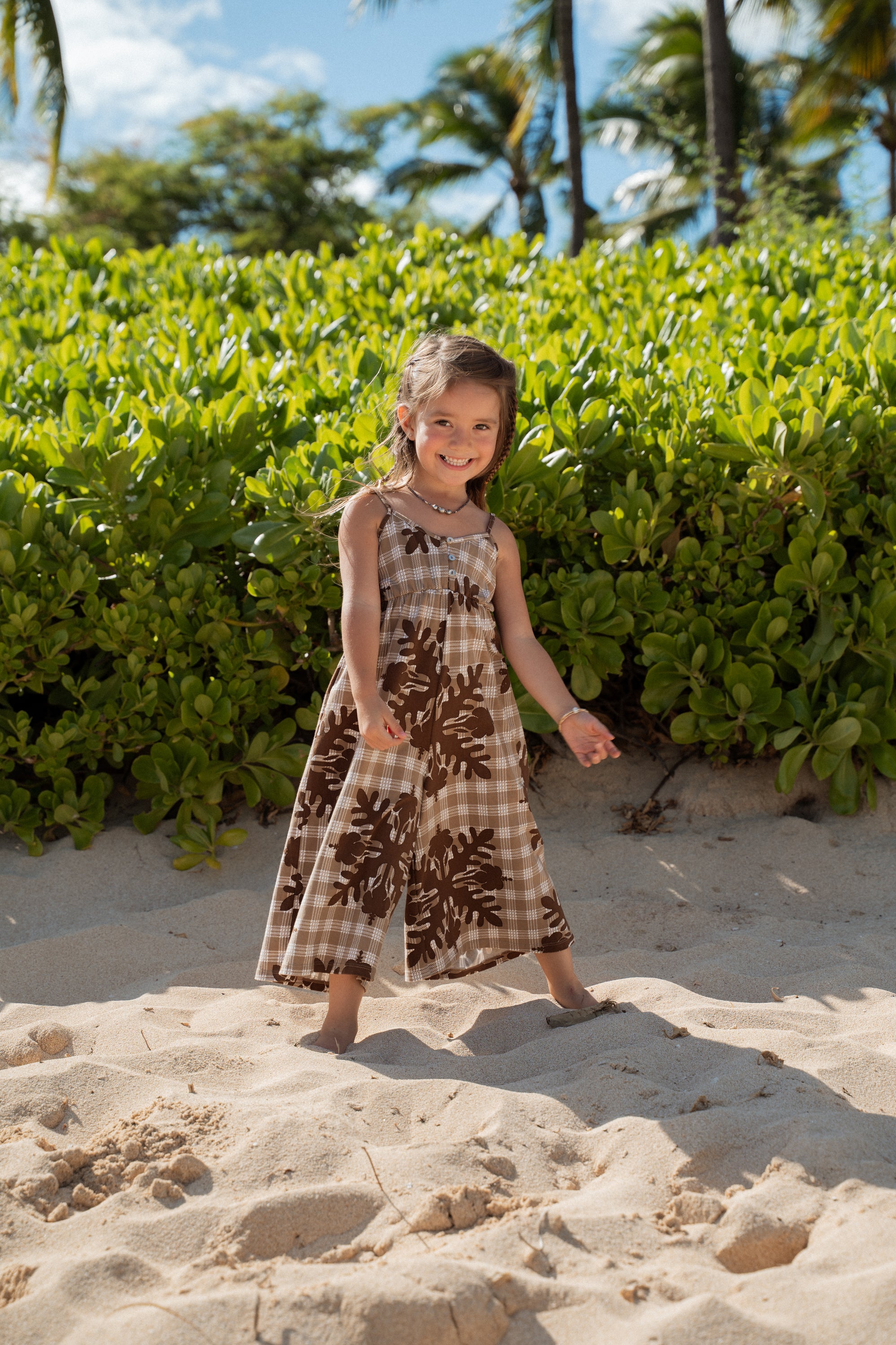 Girls Kirra Jumpsuit Hibiscus Hawaiian Quilt