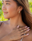 Plumeria C-Hoop earrings