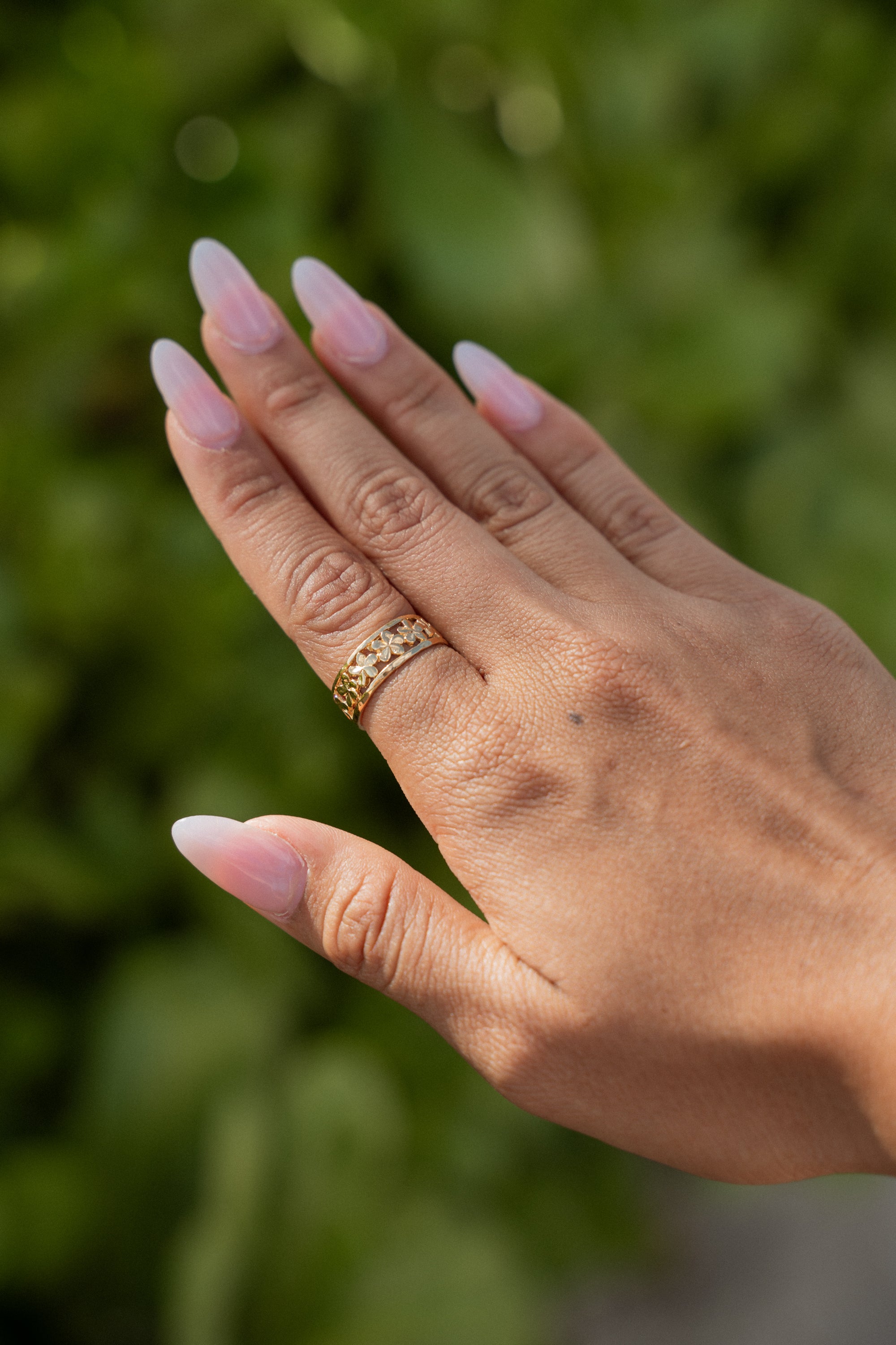 Framed Plumeria ring