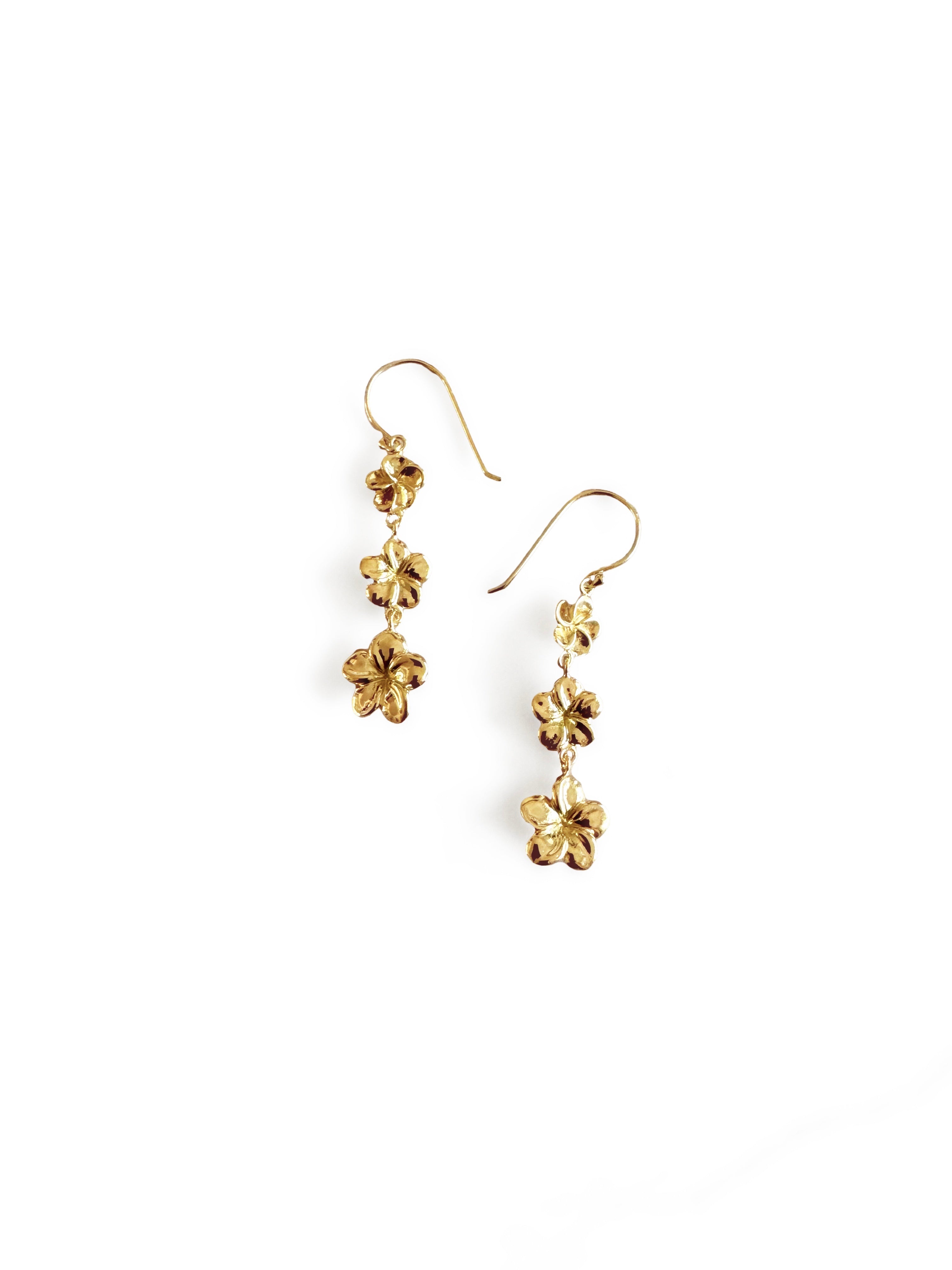 Trio Plumeria Drop Earrings