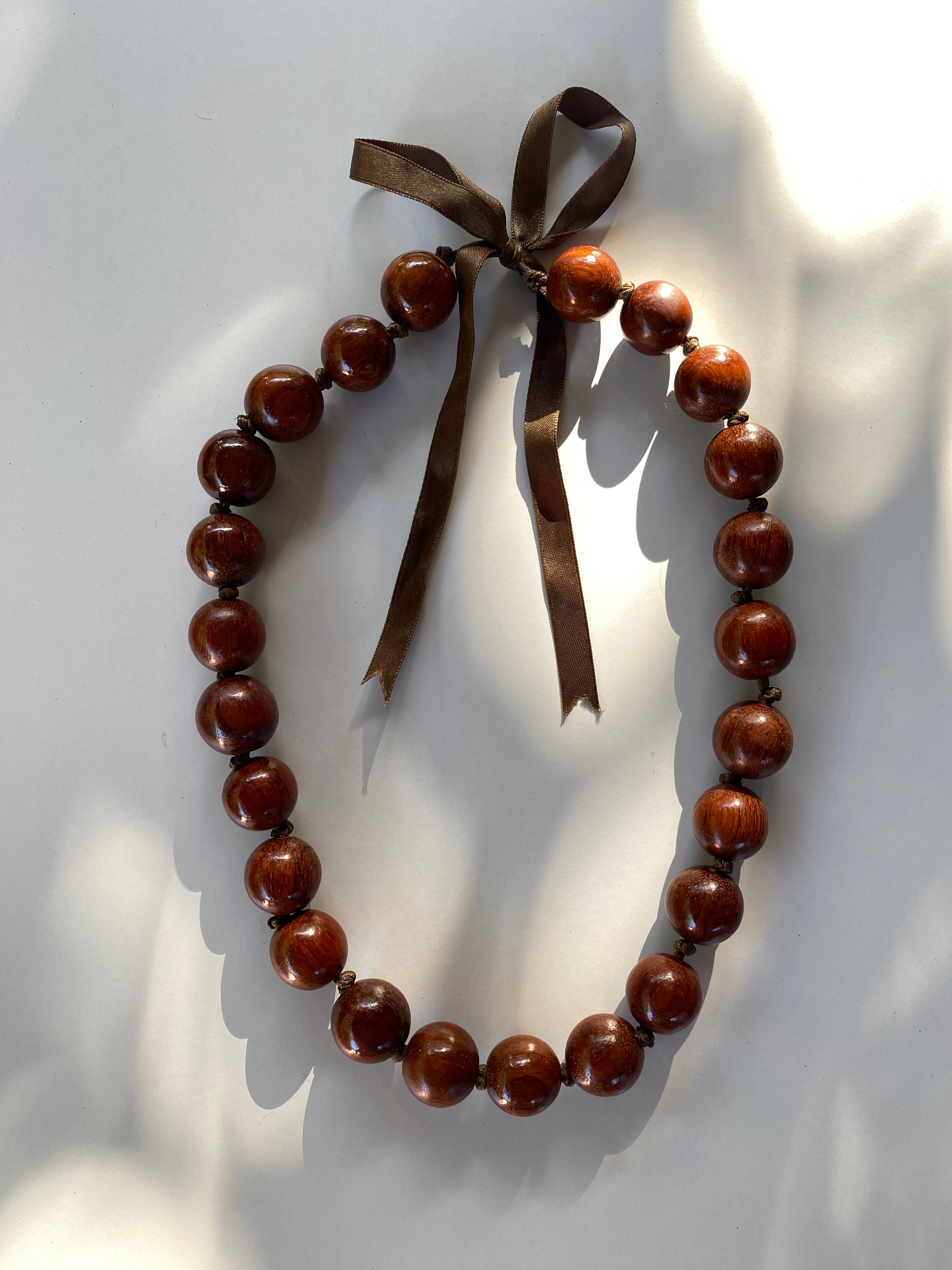 Koa Wood Beaded Lei necklace