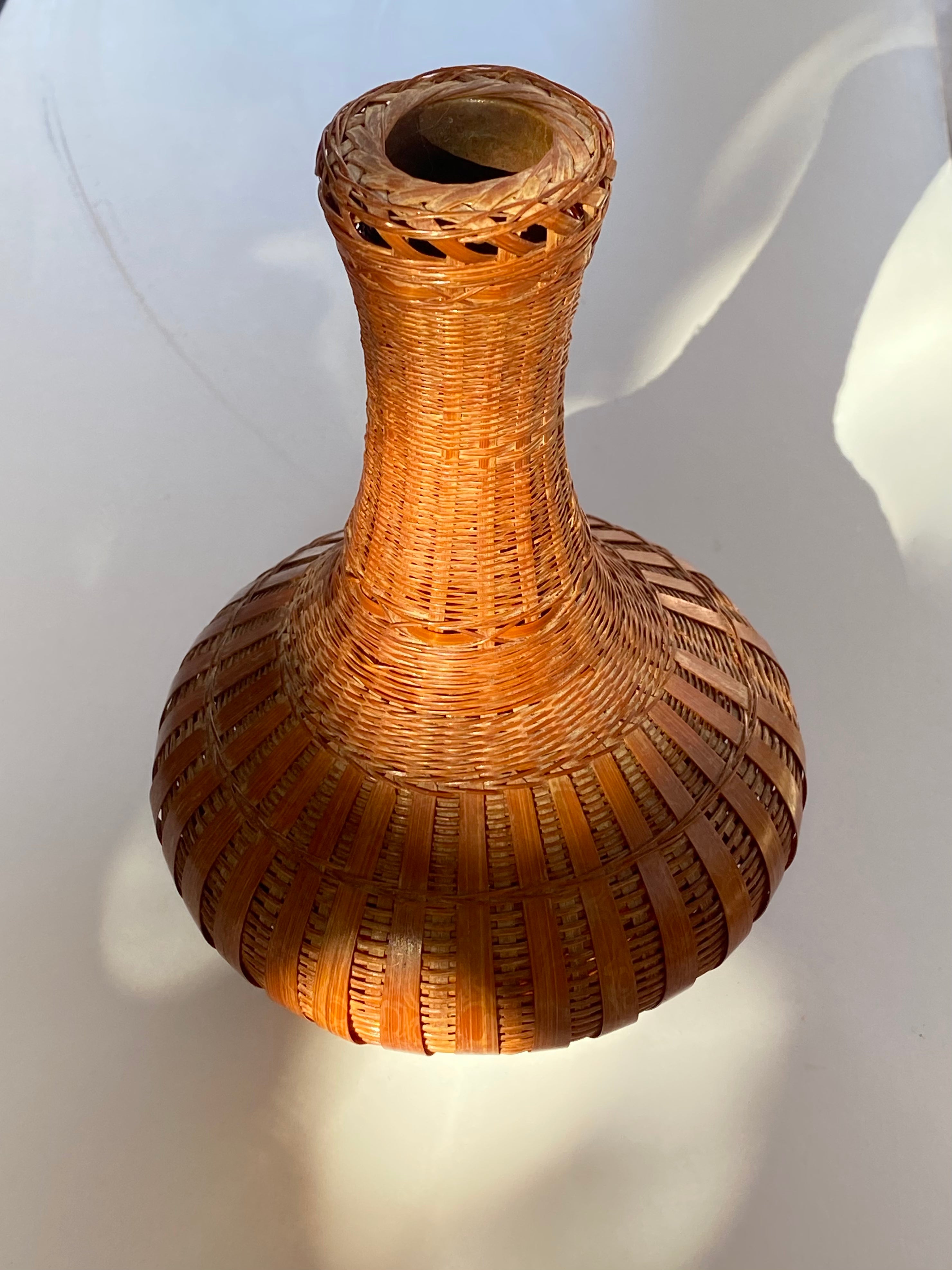 Boho Woven Wicker Vase