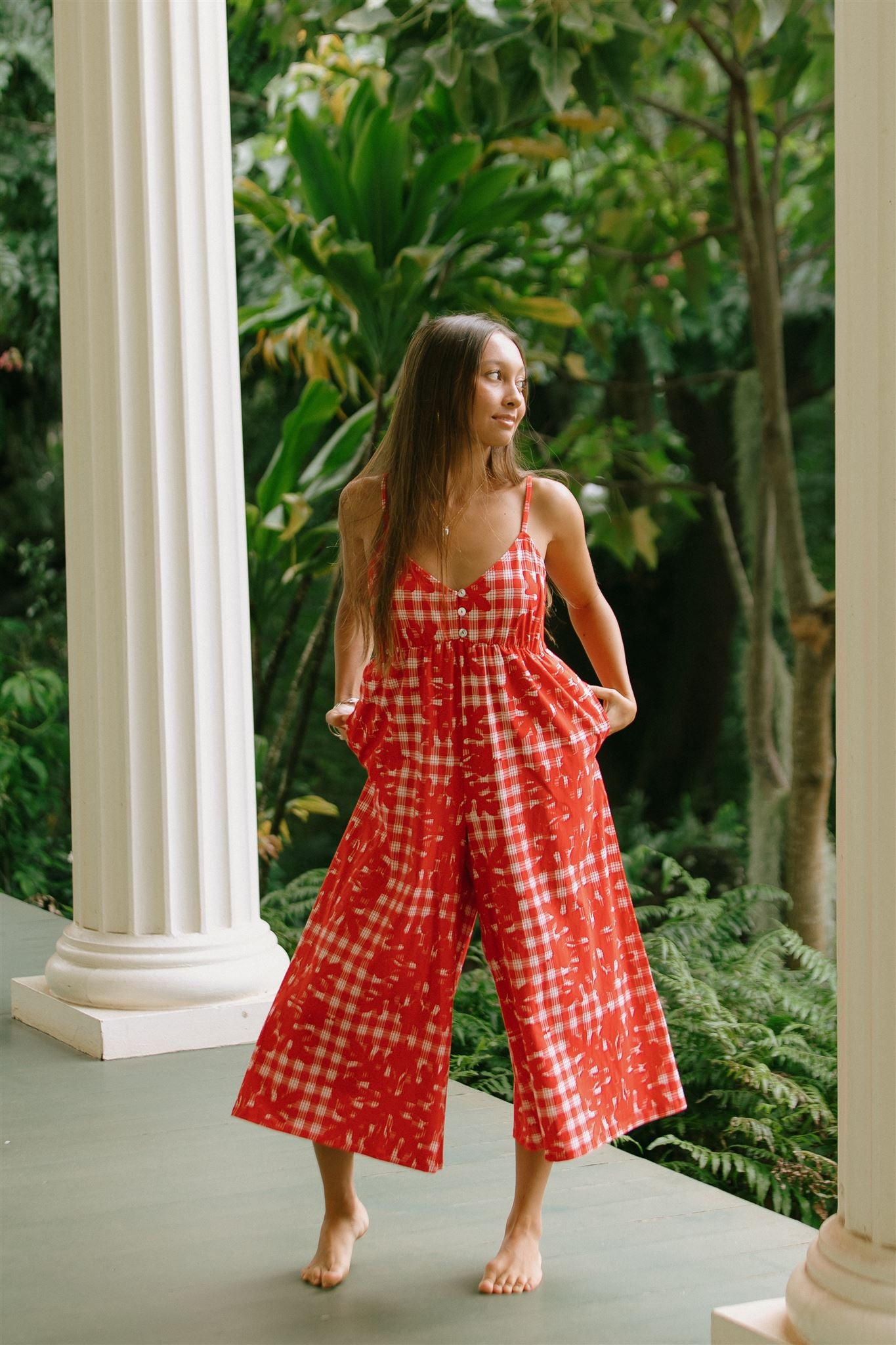 Kirra Jumpsuit Hibiscus Hawaiian Quilt – [ki-ele]