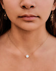 White Freshwater Pearl Floating Necklace